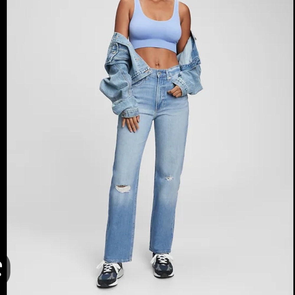 High Rise Distressed '90s Loose Jeans with Washwell